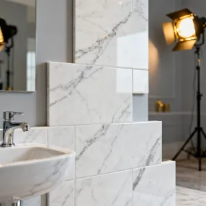 Calacatta marble-look tile